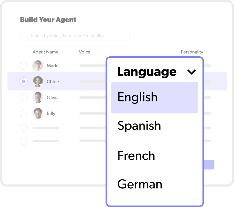 When working with an AI Voice Agent Builder the third step is to set the language the AI Agent can speak